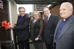At the launch of ABC are, from left: The Rt. Rev. Trevor Williams, Mrs Sharon Dunn, Mr Nigel Dodds MLA, Rev George Beattie, curate, Holy Trinity.